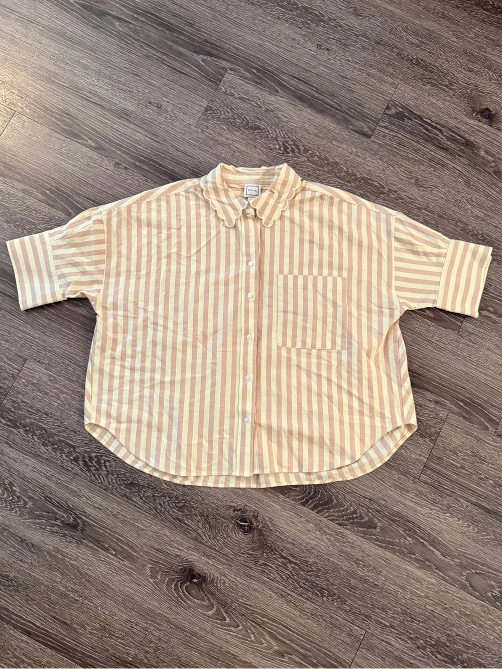 Maeve Mabel Boxy Oxford Scallop Shirt